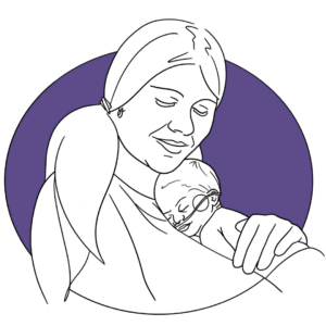 1 Mom holding baby in NICU.